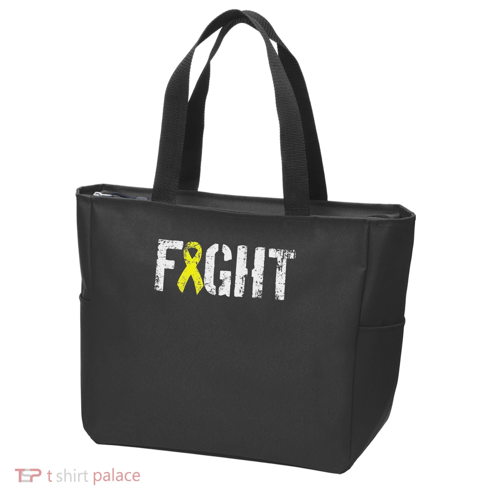 Fight Sarcoma Bone Cancer Awareness Yellow Ribbon Tote Bag