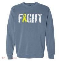Fight Sarcoma Bone Cancer Awareness Yellow Ribbon Garment-Dyed Sweatshirt thumb 0