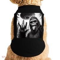 Funny Sasquatch Bigfoot Rock On Selfie With Ufo Alien Doggie Tank thumb 0
