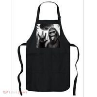 Funny Sasquatch Bigfoot Rock On Selfie With Ufo Alien Apron thumb 0