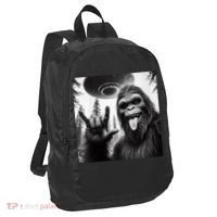 Funny Sasquatch Bigfoot Rock On Selfie With Ufo Alien Port Authority Crush Ripstop Backpack thumb 0