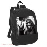 Funny Sasquatch Bigfoot Rock On Selfie With Ufo Alien Port Authority Crush Ripstop Backpack thumb 1
