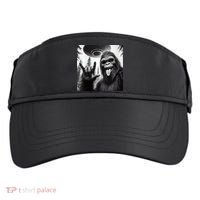 Funny Sasquatch Bigfoot Rock On Selfie With Ufo Alien Adult Drive Performance Visor thumb 0