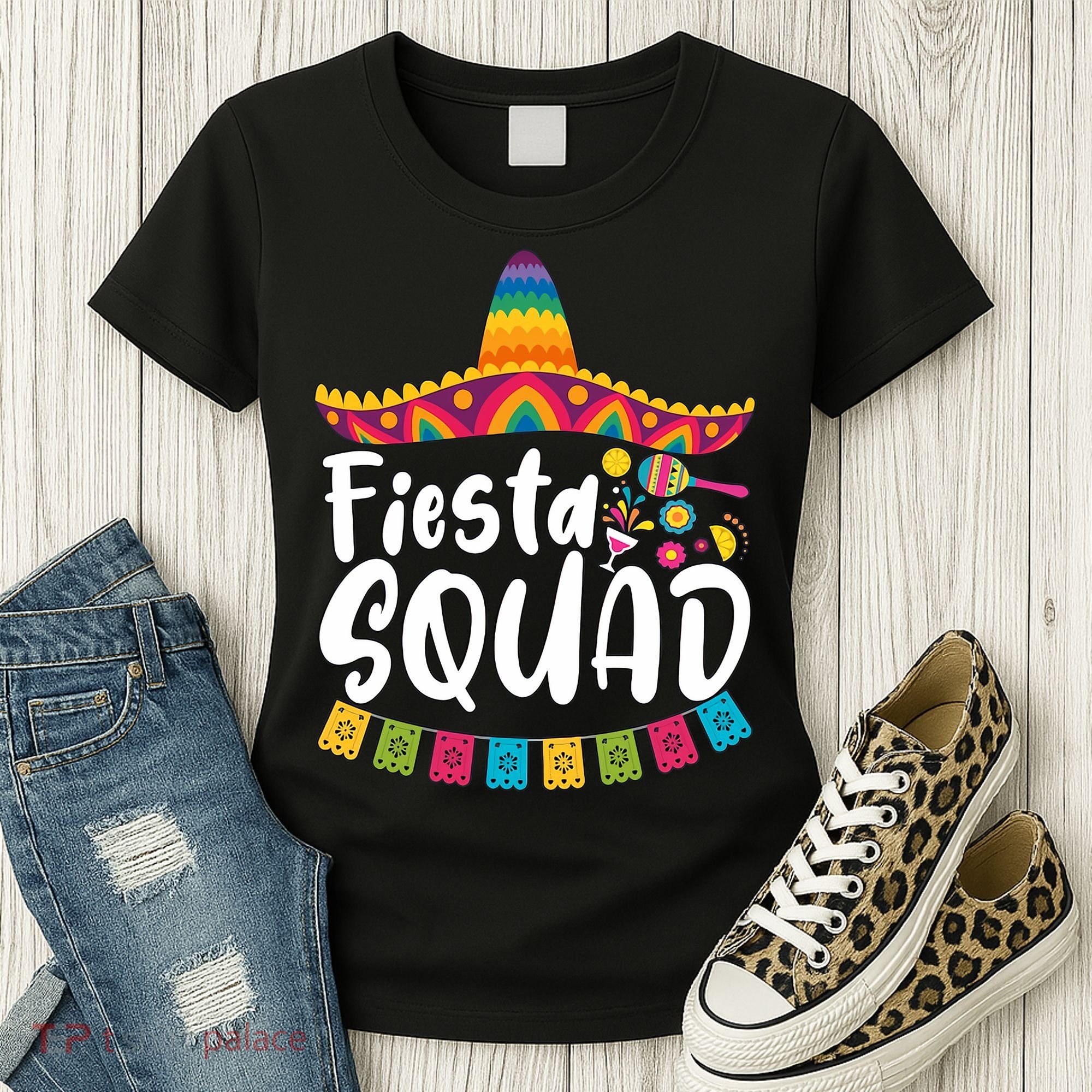 Fiesta Squad Bridesmaid Mexican Fiesta Cinco De Mayo Fiesta Party Women's T-Shirt