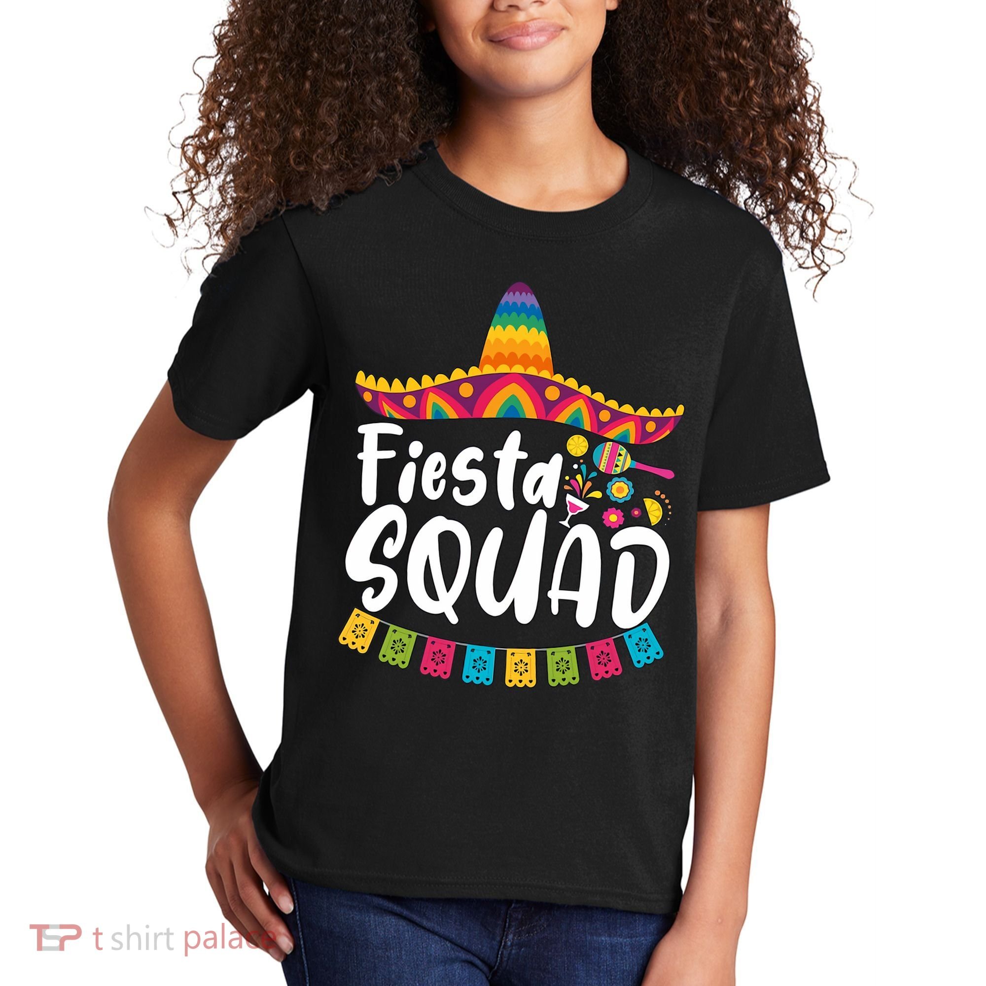 Fiesta Squad Bridesmaid Mexican Fiesta Cinco De Mayo Fiesta Party Kids T-Shirt