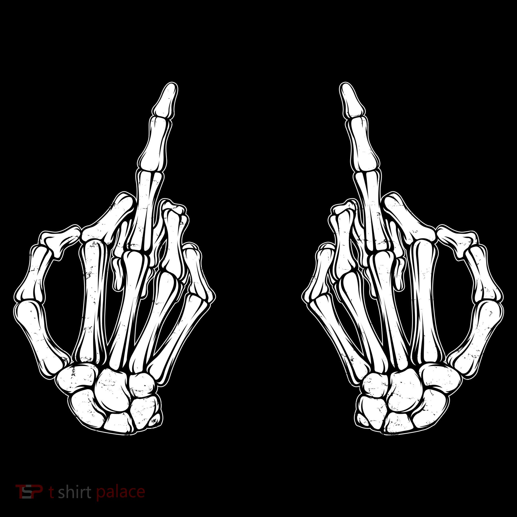 Funny Skeleton Bones Middle Finger Hands USA-Made Doggie Bandana