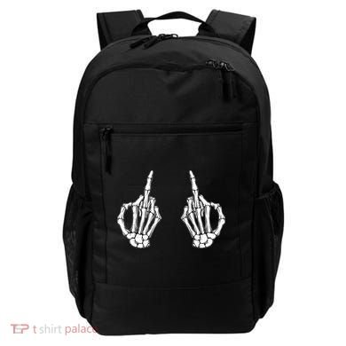 Funny Skeleton Bones Middle Finger Hands Backpack