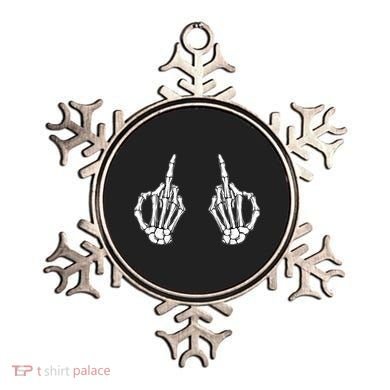 Funny Skeleton Bones Middle Finger Hands Ornament