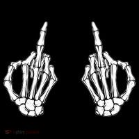 Funny Skeleton Bones Middle Finger Hands Ornament thumb 1