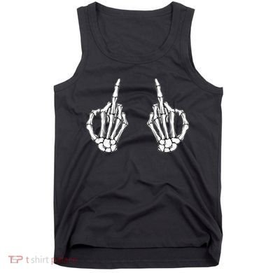 Funny Skeleton Bones Middle Finger Hands Tank Top