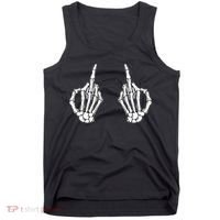 Funny Skeleton Bones Middle Finger Hands Tank Top thumb 0