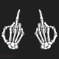 Funny Skeleton Bones Middle Finger Hands Golf Towel thumb 3