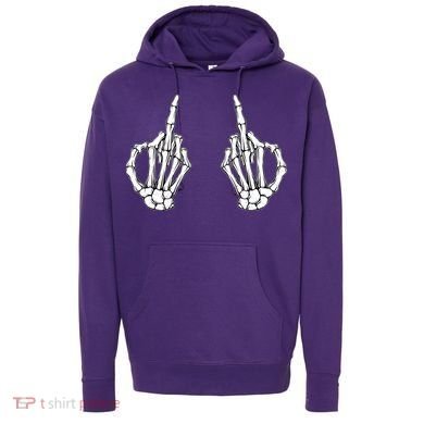 Funny Skeleton Bones Middle Finger Hands Hoodie
