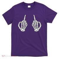 Funny Skeleton Bones Middle Finger Hands T-Shirt thumb 0
