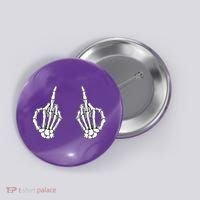 Funny Skeleton Bones Middle Finger Hands Button thumb 0