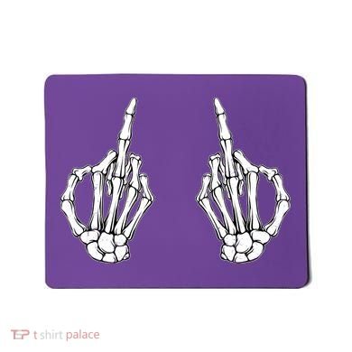 Funny Skeleton Bones Middle Finger Hands Mousepad