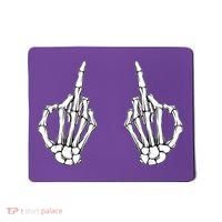 Funny Skeleton Bones Middle Finger Hands Mousepad thumb 0