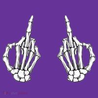 Funny Skeleton Bones Middle Finger Hands Mousepad thumb 1