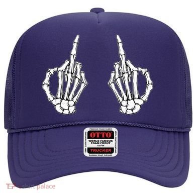 Funny Skeleton Bones Middle Finger Hands Hat