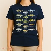 Fish Species Biology Types Of Freshwater Fish Fishing T-Shirt thumb 4