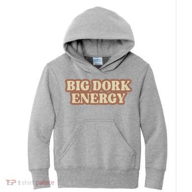 Funny Saying Big Dork Energy 70s Retro Style Kids Hoodie