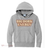 Funny Saying Big Dork Energy 70s Retro Style Kids Hoodie thumb 0