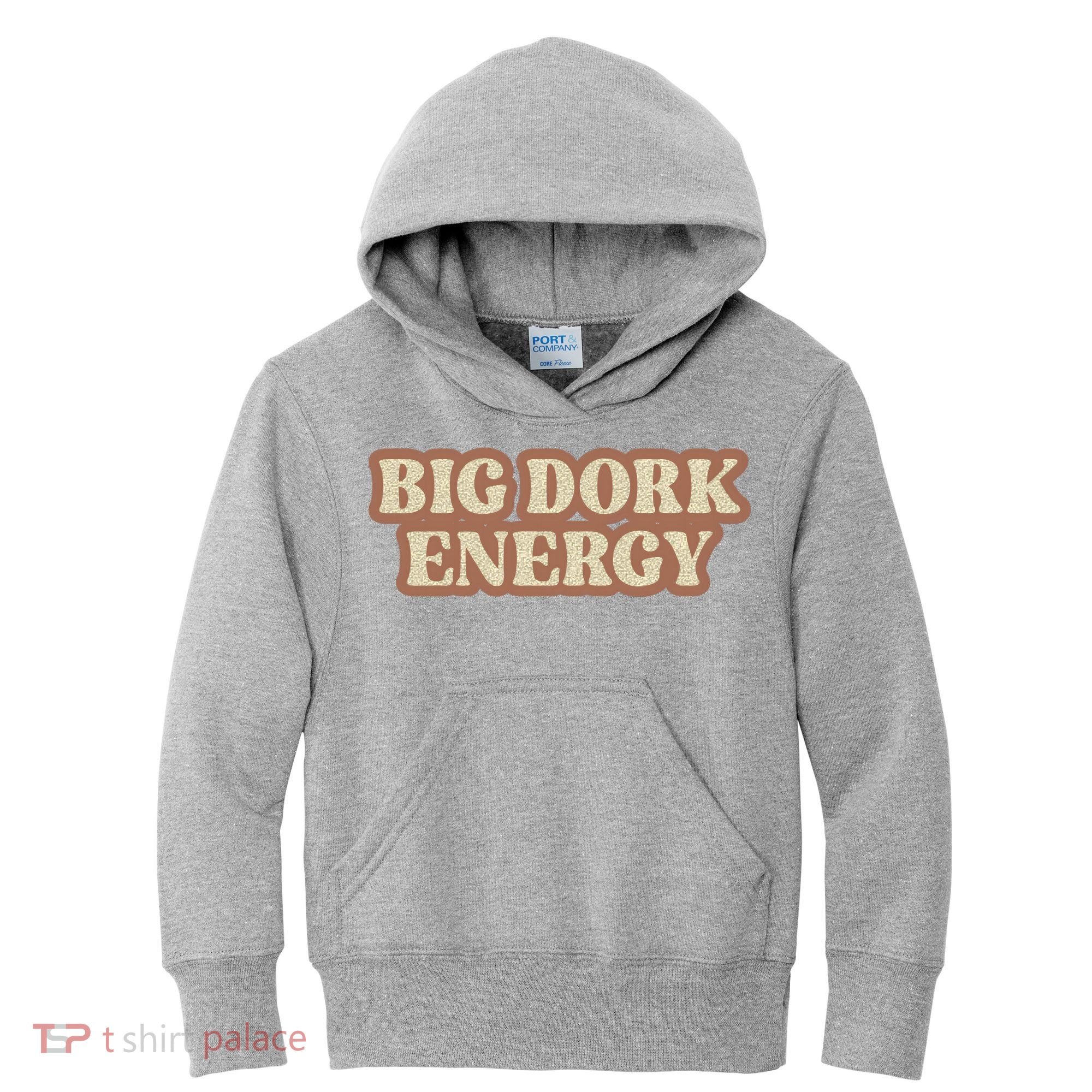 Funny Saying Big Dork Energy 70s Retro Style Kids Hoodie
