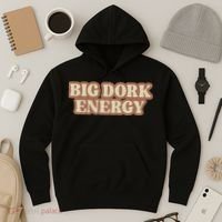 Funny Saying Big Dork Energy 70s Retro Style Hoodie thumb 3