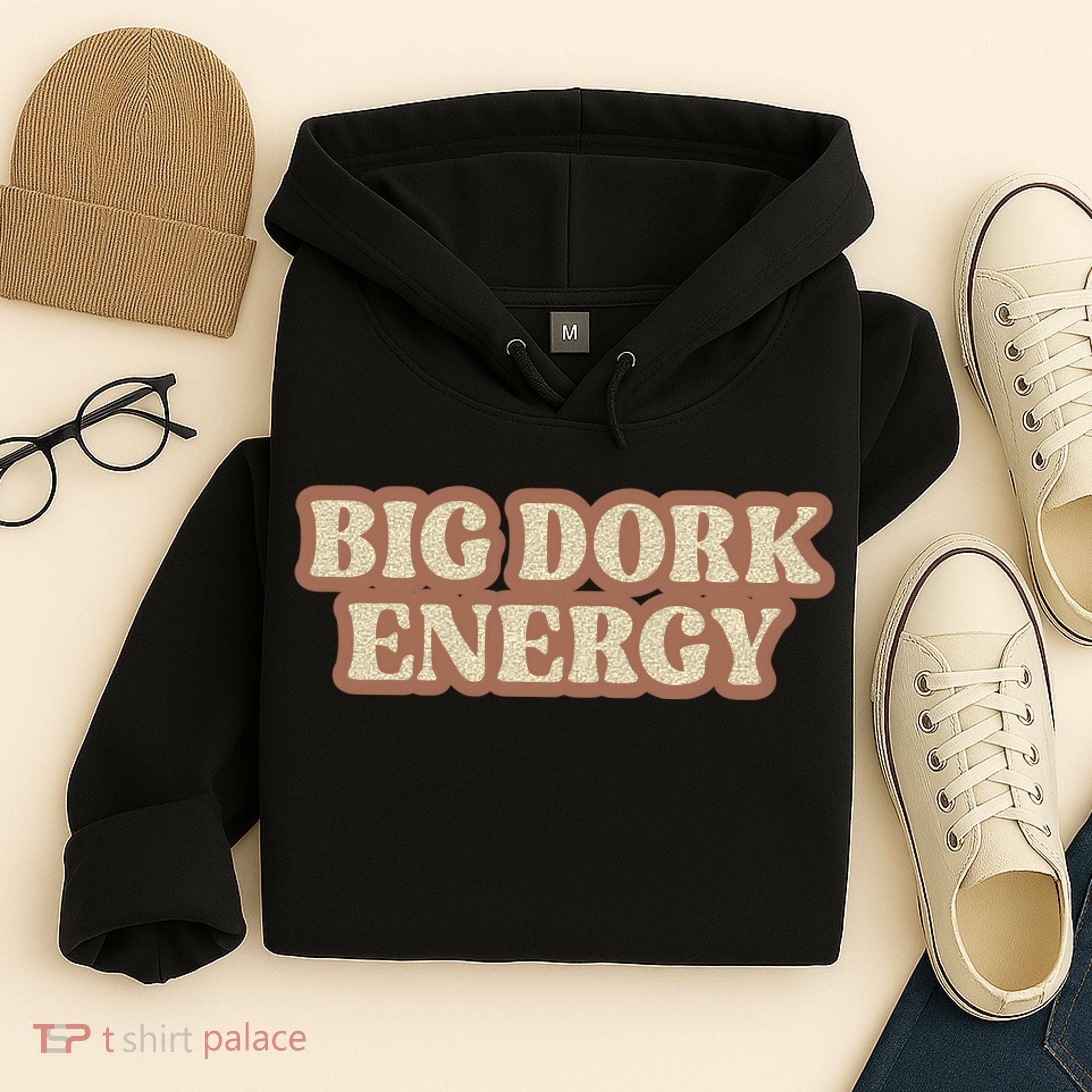 Funny Saying Big Dork Energy 70s Retro Style Hoodie