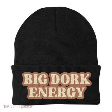 Funny Saying Big Dork Energy 70s Retro Style Beanie