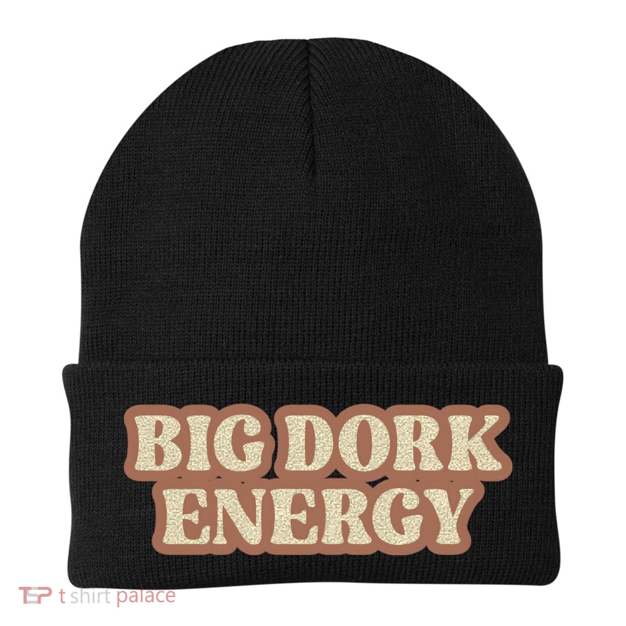 Funny Saying Big Dork Energy 70s Retro Style Beanie