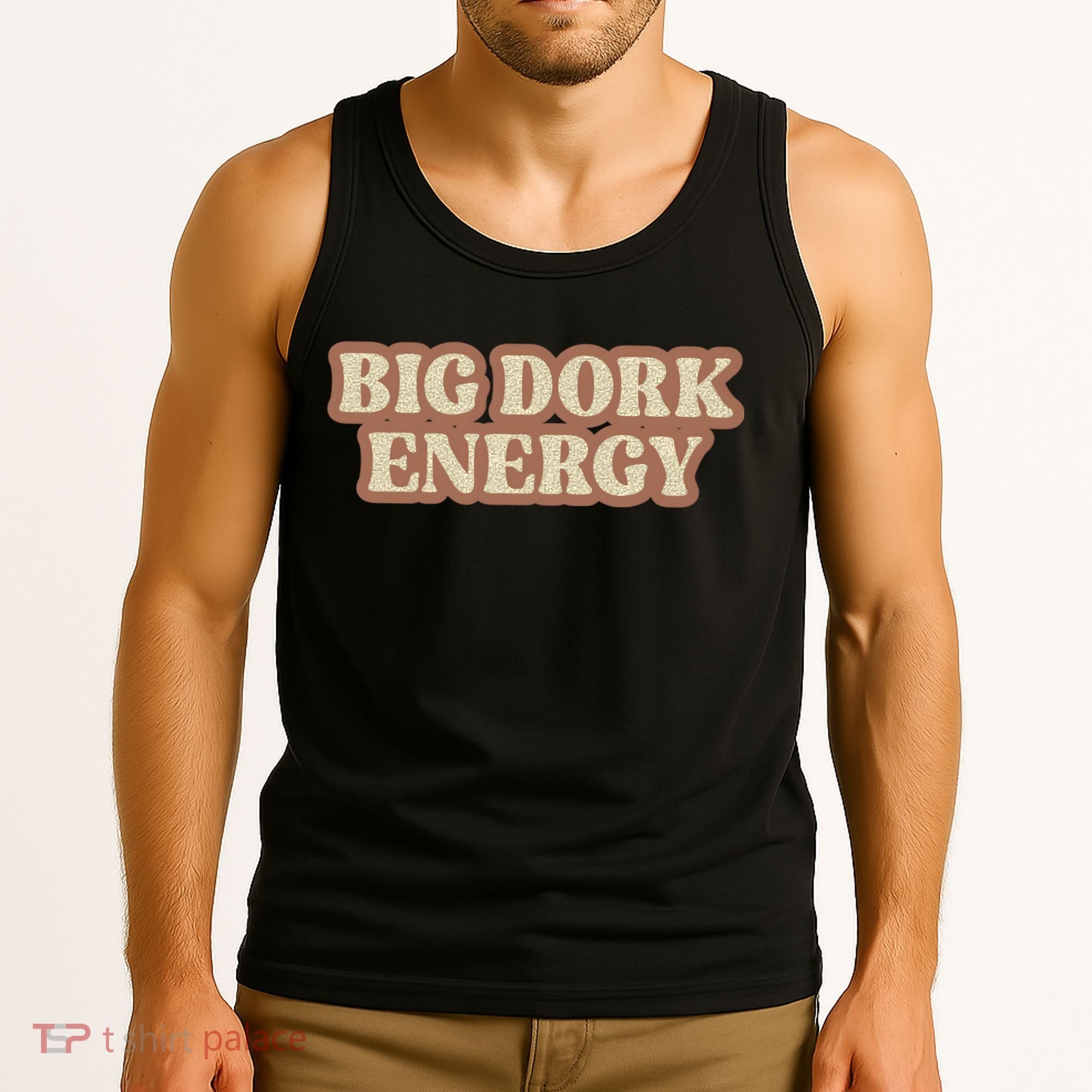 Funny Saying Big Dork Energy 70s Retro Style Tank Top