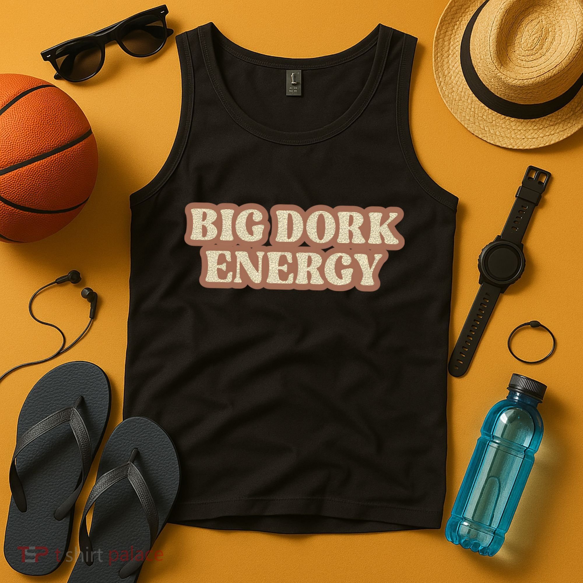Funny Saying Big Dork Energy 70s Retro Style Tank Top