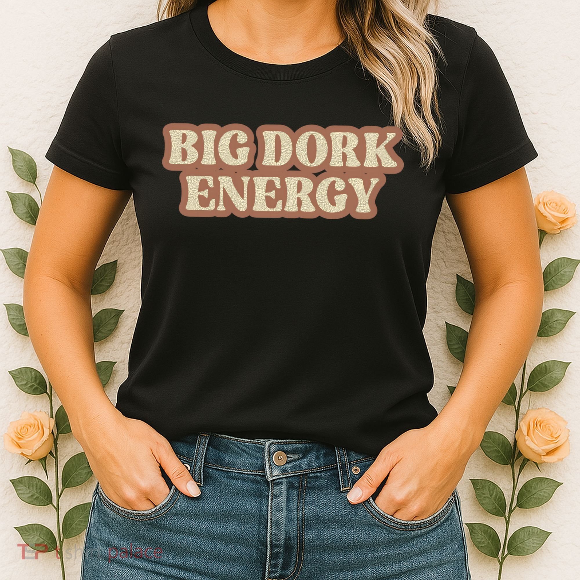 Funny Saying Big Dork Energy 70s Retro Style Women's T-Shirt