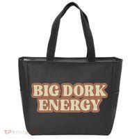 Funny Saying Big Dork Energy 70s Retro Style Tote Bag thumb 0