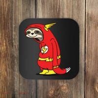 Flash Sloth Cool Nerd Gift For Him Coaster thumb 0
