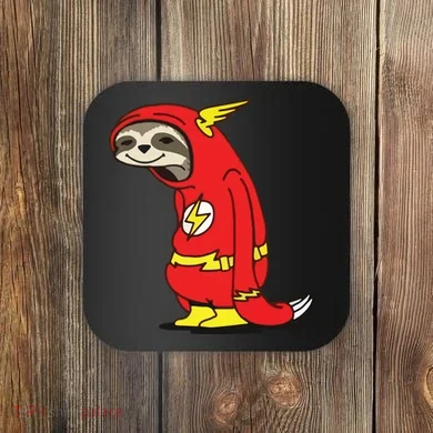 Flash Sloth Cool Nerd Gift For Him Coaster