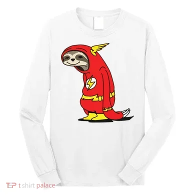 Flash Sloth Cool Nerd Gift For Him Long Sleeve Shirt