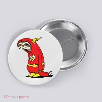 Flash Sloth Cool Nerd Gift For Him Button