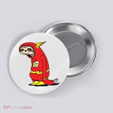 Flash Sloth Cool Nerd Gift For Him Button