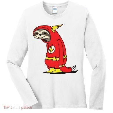 Flash Sloth Cool Nerd Gift For Him Women's Long Sleeve Shirt