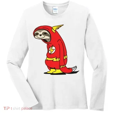 Flash Sloth Cool Nerd Gift For Him Women's Long Sleeve Shirt