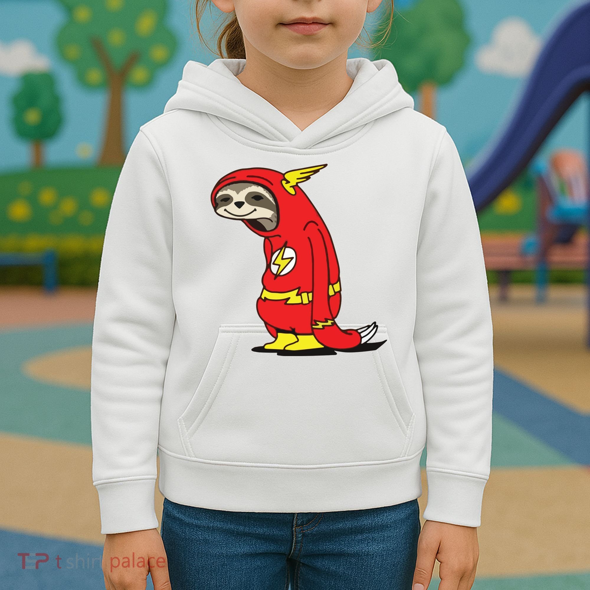 Flash Sloth Cool Nerd Gift For Him Kids Hoodie