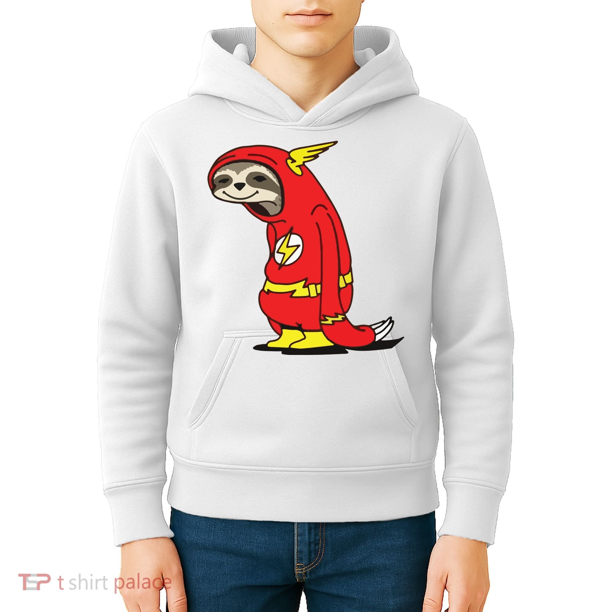 Flash Sloth Cool Nerd Gift For Him Kids Hoodie