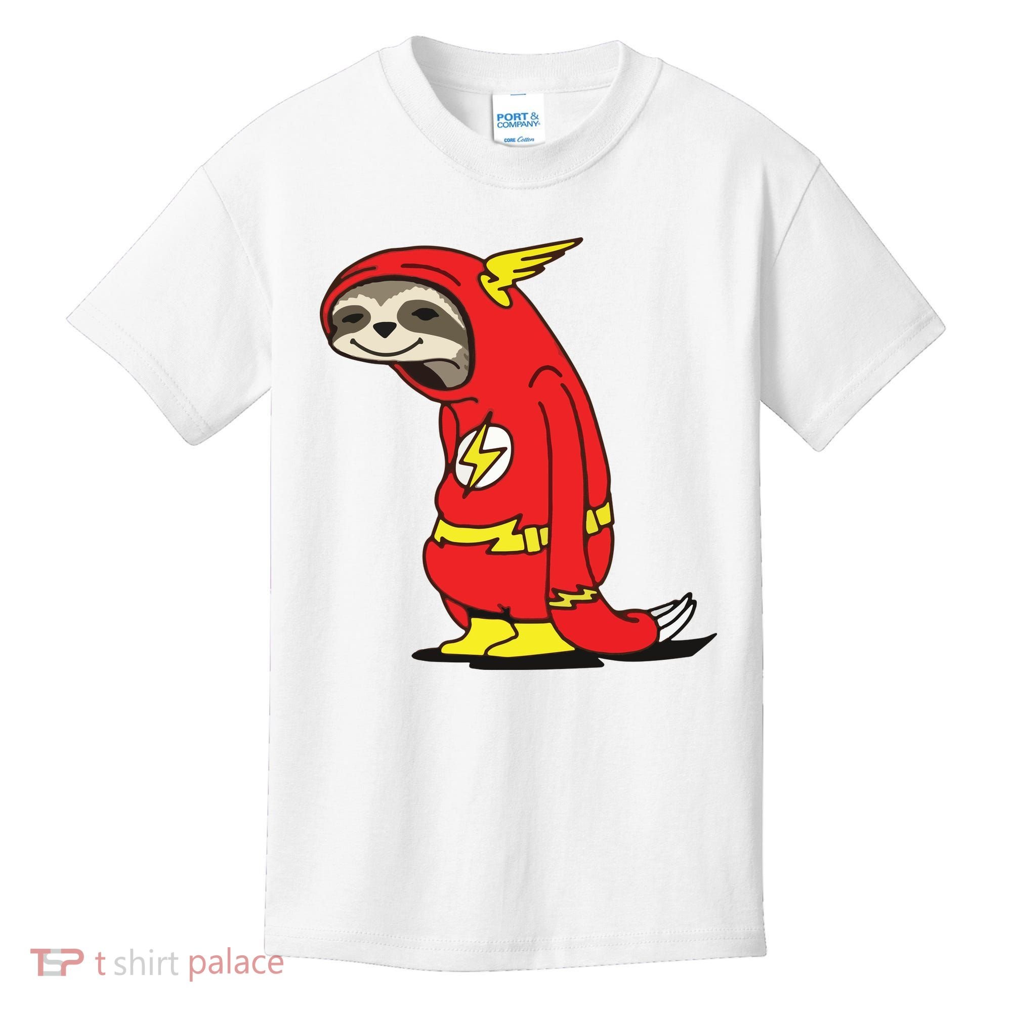 Flash Sloth Cool Nerd Gift For Him Kids T-Shirt