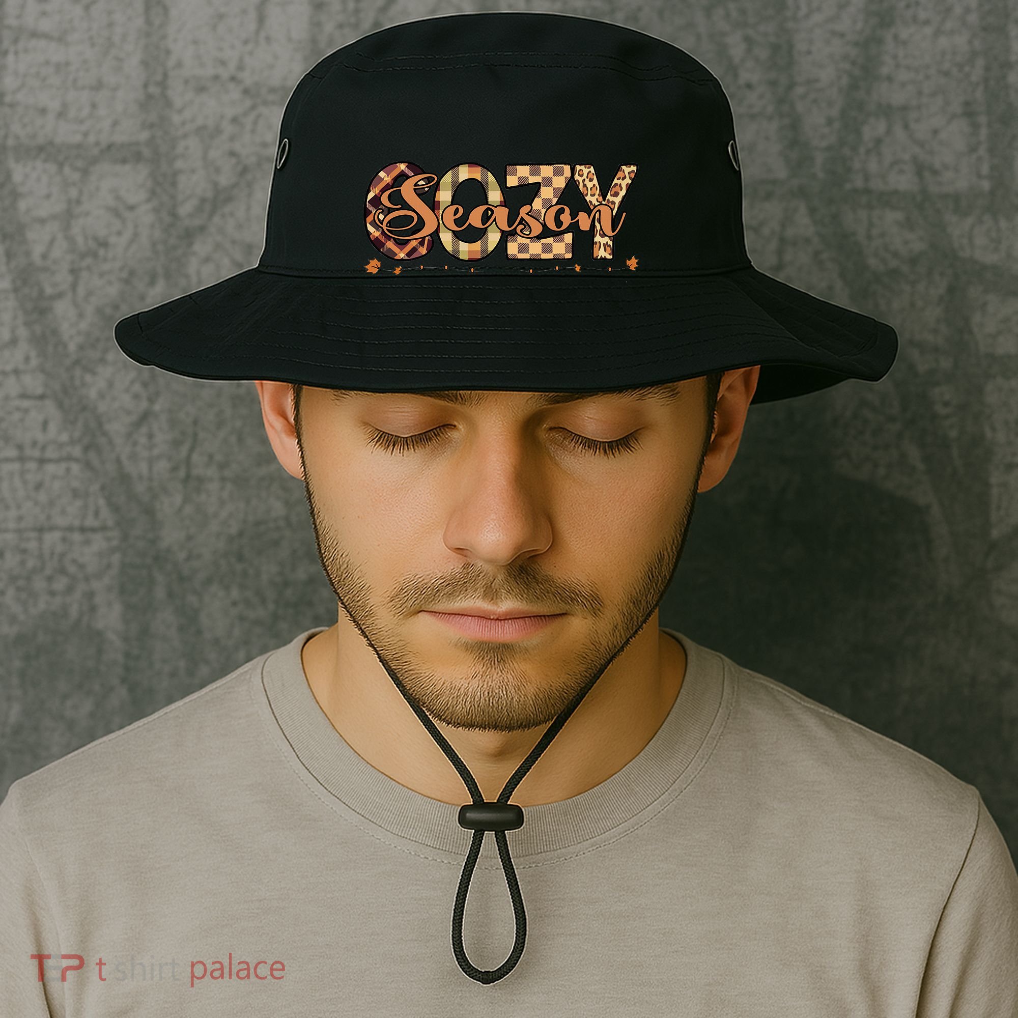Fall Season Cozy Vibes Vintage Cute Winter Quote Bucket Hat
