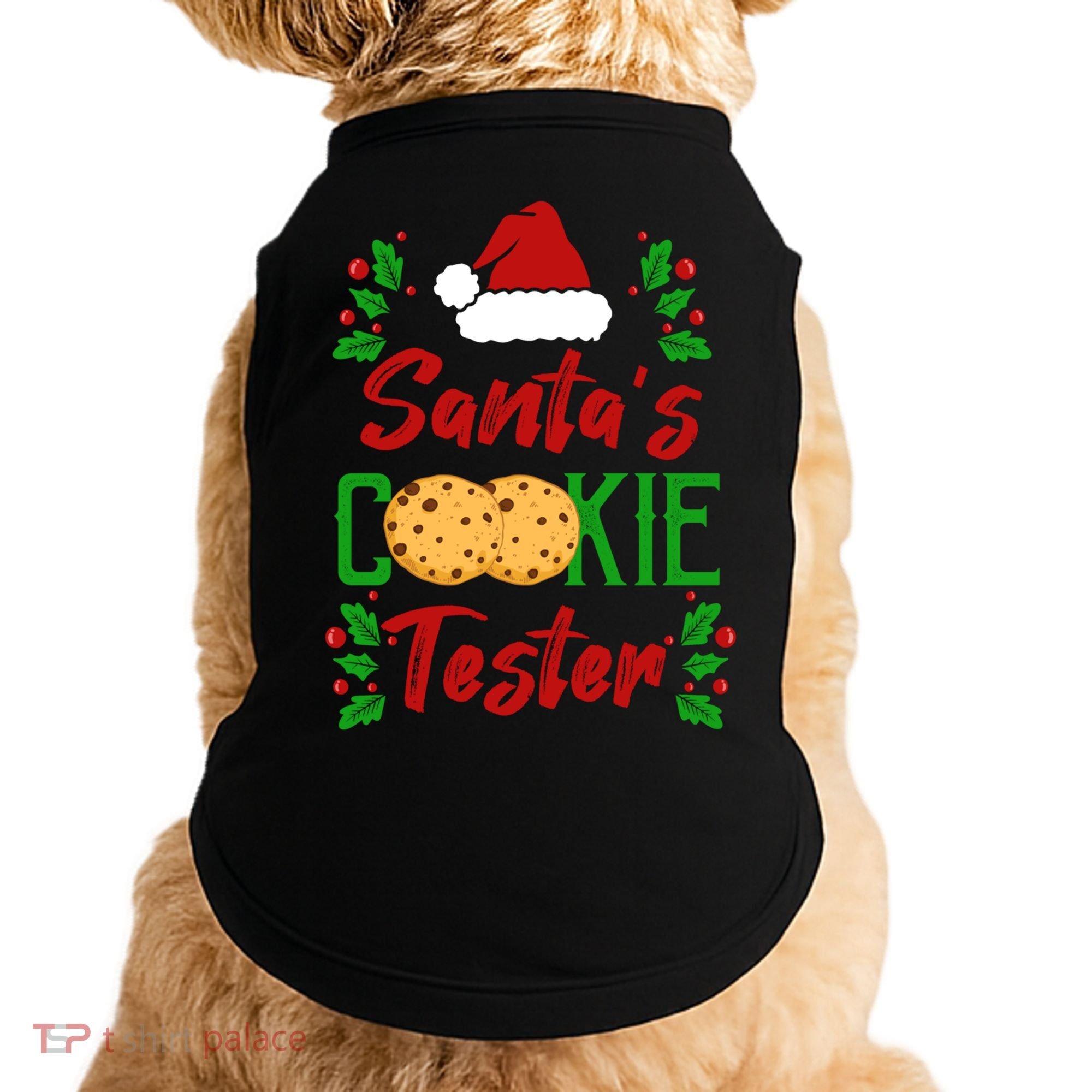 Funny SantaS Cookie Tester Christmas Cookies Taste Test Gift Doggie Tank