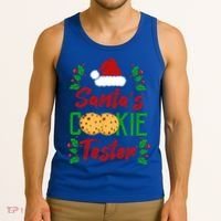 Funny SantaS Cookie Tester Christmas Cookies Taste Test Gift Tank Top thumb 3