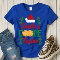 Funny SantaS Cookie Tester Christmas Cookies Taste Test Gift Women's T-Shirt thumb 3