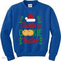 Funny SantaS Cookie Tester Christmas Cookies Taste Test Gift Kids Sweatshirt thumb 0